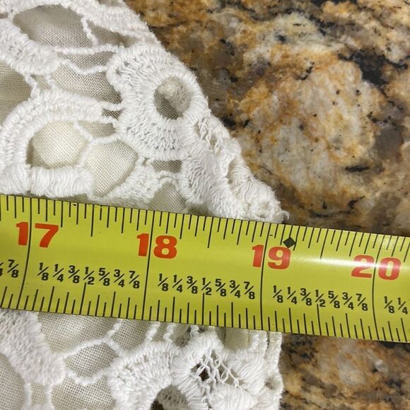 Lucky Brand Cotton Ivory Color Crochet Top Size M - Picture 9 of 10